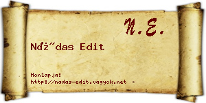Nádas Edit névjegykártya