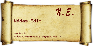 Nádas Edit névjegykártya